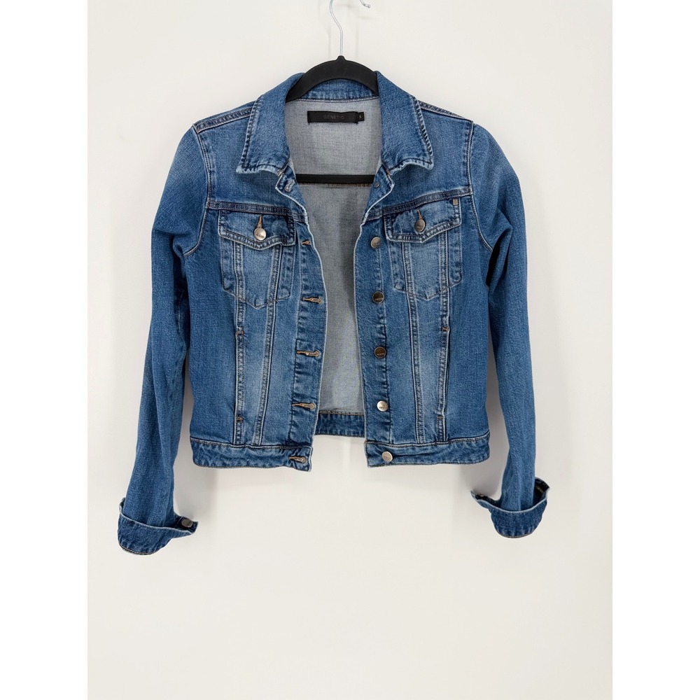 Genetic Denim Jacket Slim Fit Trucker Size Small Blue Cotton Indie Streetwear